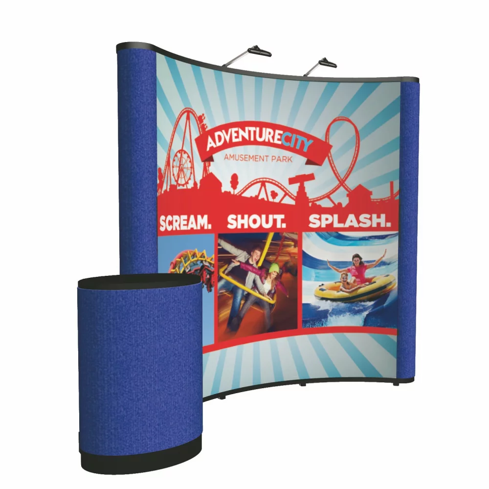 8' Curved Show 'N Rise Floor Display Kit (Mural with Fabric)