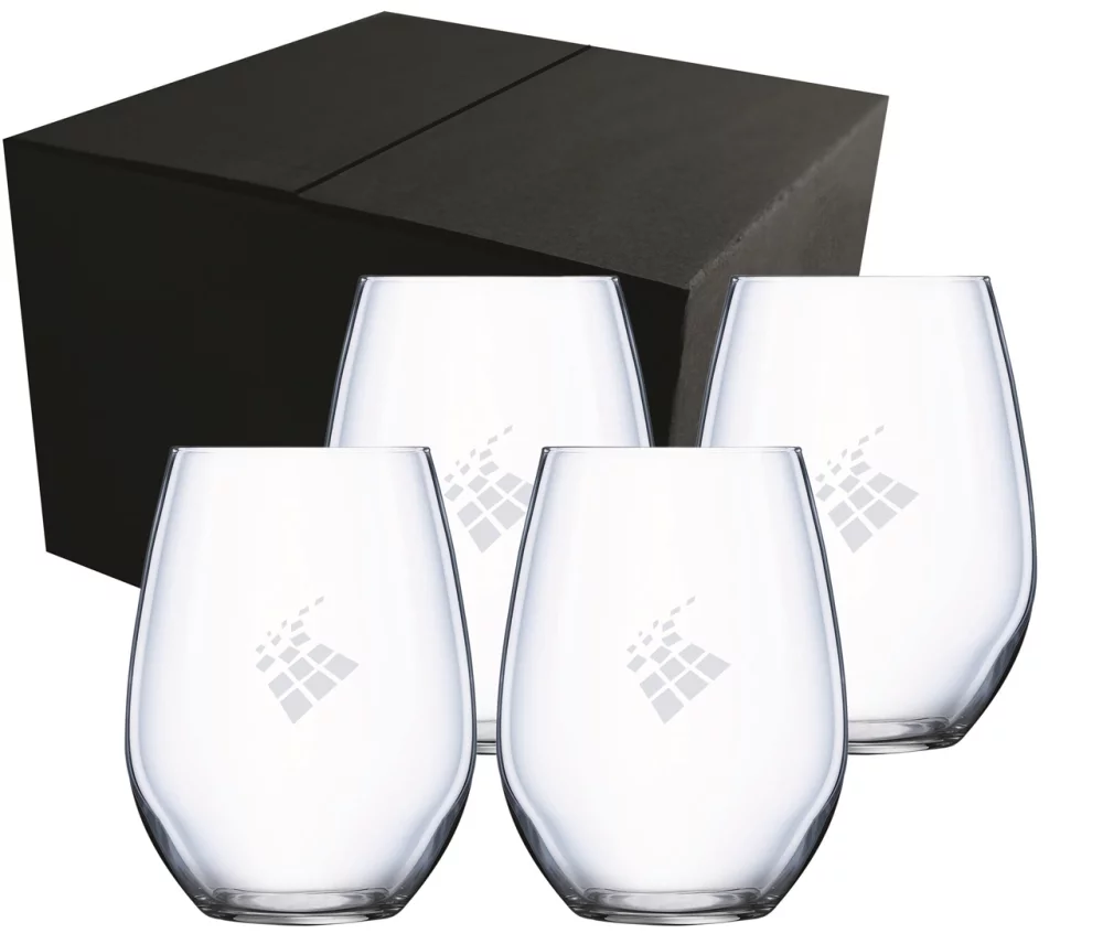 Verre à vin sans pied en cristal Chef&Sommelier de 16,75 oz, ensemble de 4, boîte Midnight.