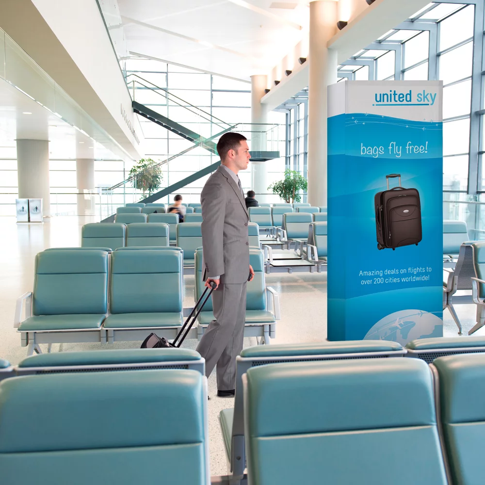 3' Straight Splash Floor Display 4-Sided Kit (Poly Knit)