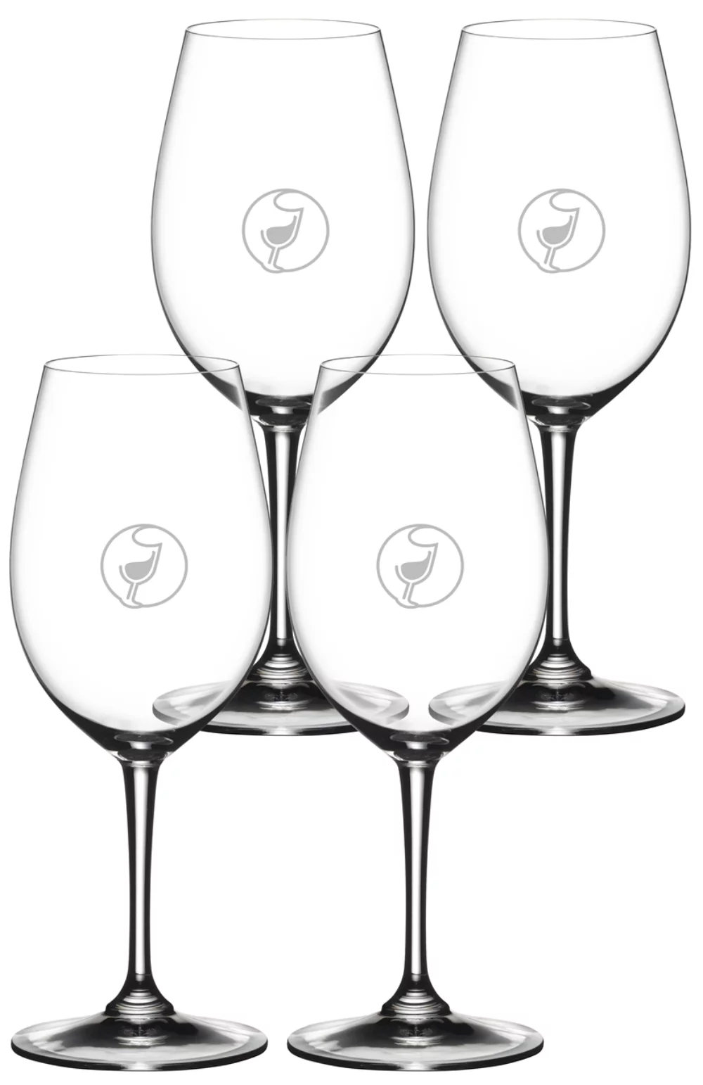 Verre à vin rouge Riedel Degustazione Mise en Place de 16 oz en cristal, ensemble de 4 dans une boîte cadeau Noir.