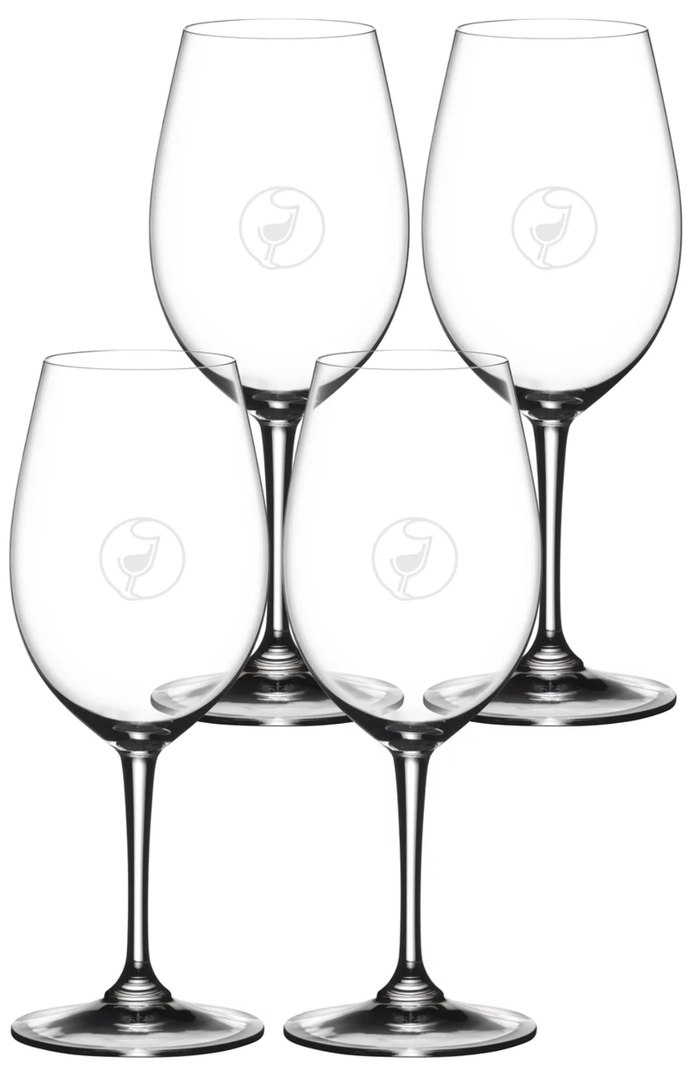 Verre à vin rouge Riedel Degustazione Mise en Place de 16 oz en cristal, ensemble de 4 dans une boîte cadeau Noir - Gravé