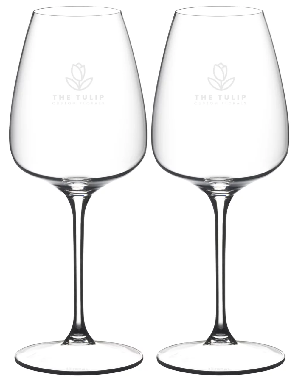 Riedel Grape White Wine/Champagne 18.625oz crystal wine glass S/2 in an Ovation gift box - Etched