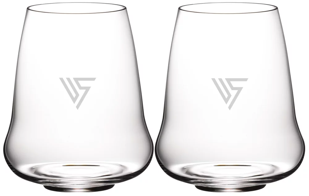 Riesling Stemless Wings, verre sans pied en cristal RIEDEL de 16,23 oz, ensemble de 2 dans une boîte cadeau noire Mystique.