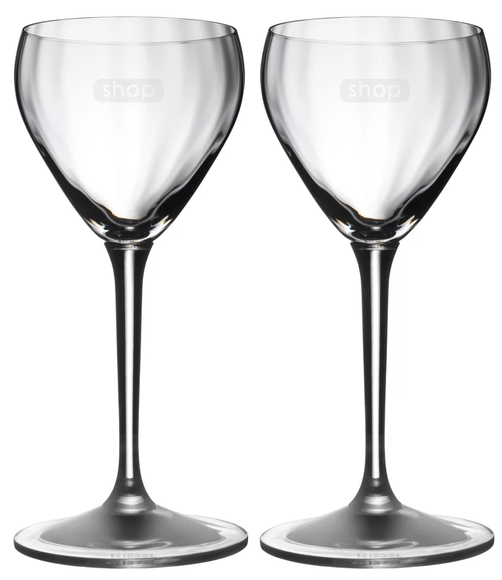 Verre à pied en cristal Riedel Drink Specific Nick & Nora Large 6-5/8 oz S/2 dans une boîte cadeau Ovation - E