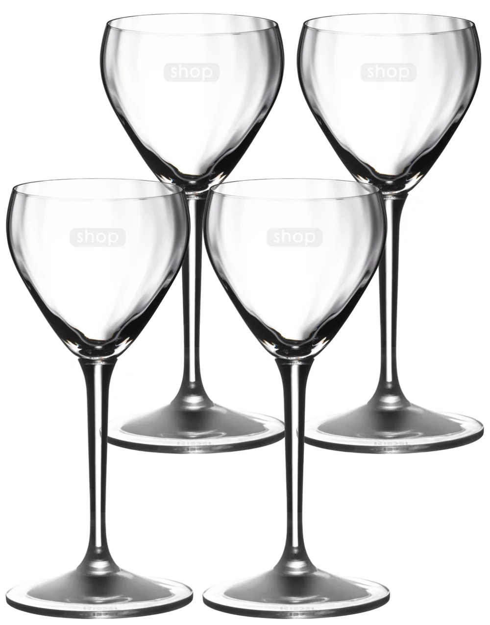 Riedel Drink Specific Nick & Nora Large 6-5/8oz stemmed crystal glass S/4 in a Sable gift box - Etch