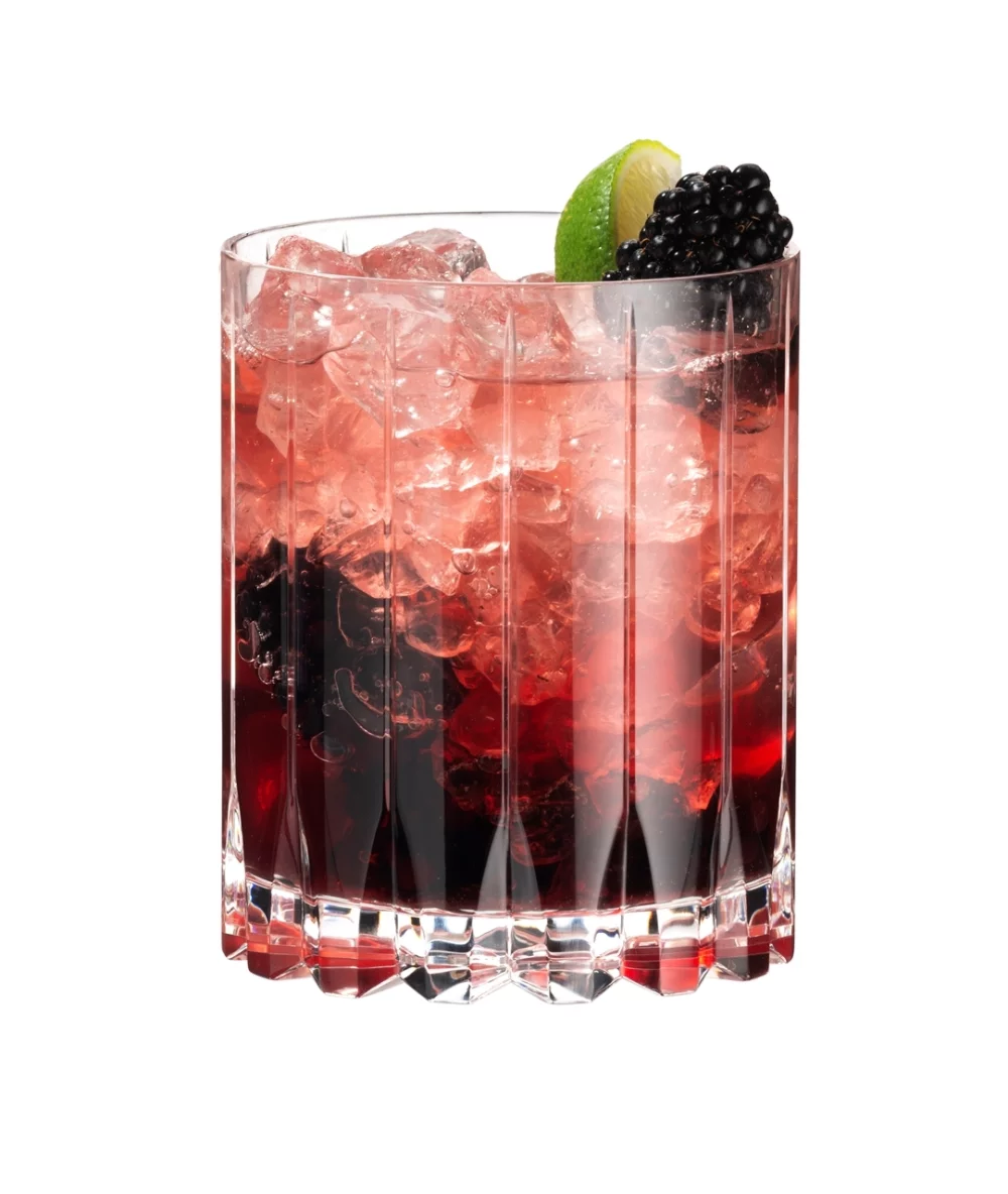 Verres à double rocks Riedel Drink Specific de 12,5 oz, ensemble de 4 dans une boîte cadeau Midnight.