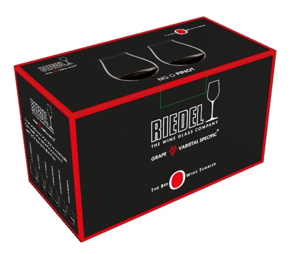 Verre à vin sans pied en cristal RIEDEL O New World Pinot Noir, 25,75 oz, ensemble de 2 dans une boîte cadeau au détail (vide)