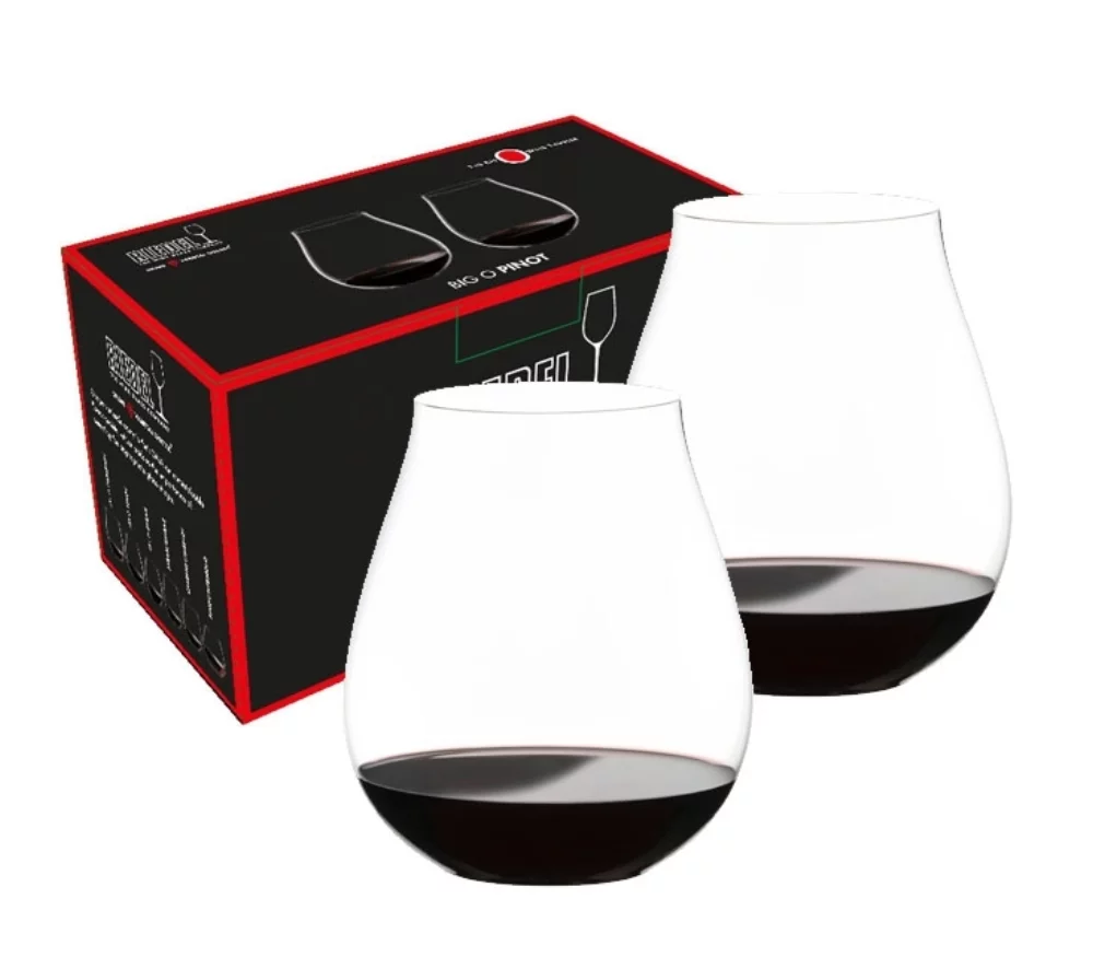 Verre à vin sans pied en cristal RIEDEL O New World Pinot Noir, 25,75 oz, ensemble de 2 dans une boîte cadeau au détail (vide)