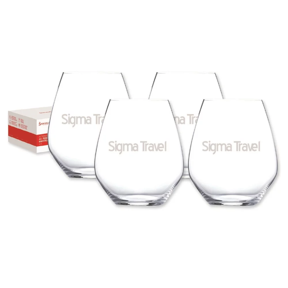 Ensemble de 4 verres en cristal Spiegleau Stemless All Purpose de 16-2/9 oz dans une boîte cadeau de détail.