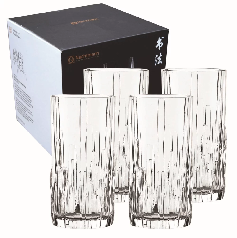 Nachtmann Shu Fa Longdrink 12-5/7oz cristal Ensemble de 4 dans une boîte cadeau au détail