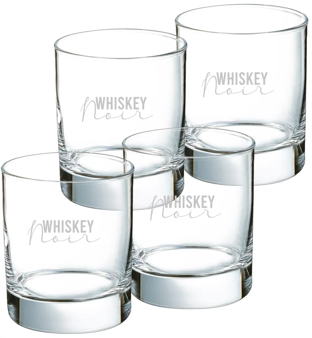 ~ Bormioli Rocco Gina 10.5oz clear glass tumbler S/4 in a 'Midlnight gift box