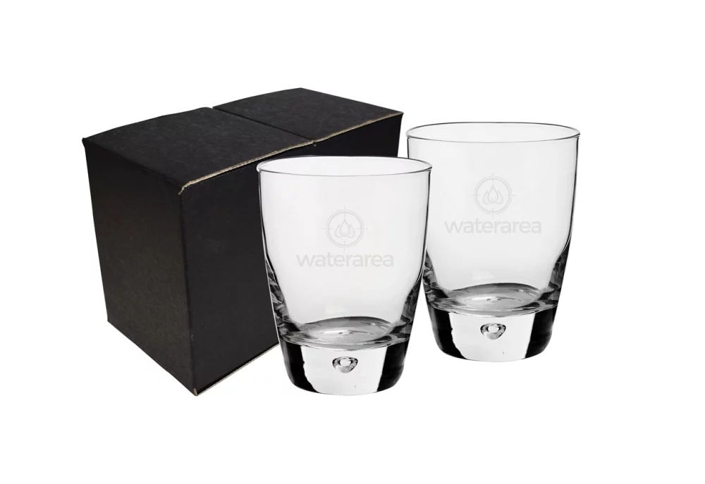 ~ Bormioli Rocco Luna 11.75oz clear rocks glass S/2 in a 'Mystique' gift box