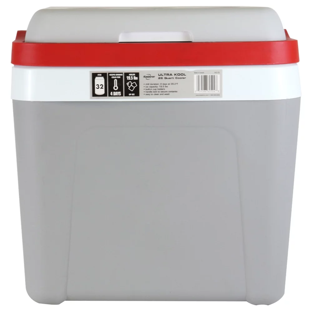 Glacière isotherme 26 QT Grise/Rouge