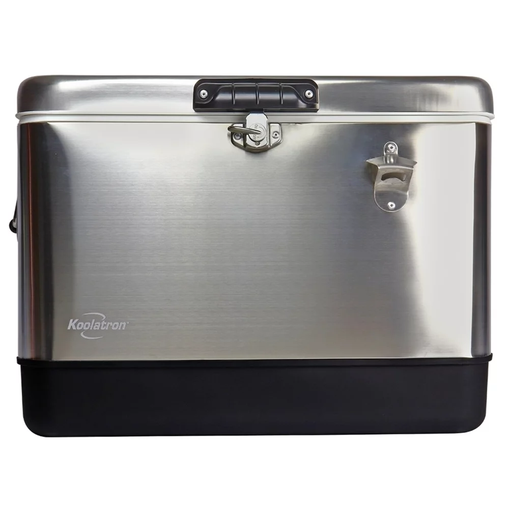 Glacière Koolatron 54 QT SS Ice Chest en argent/noir