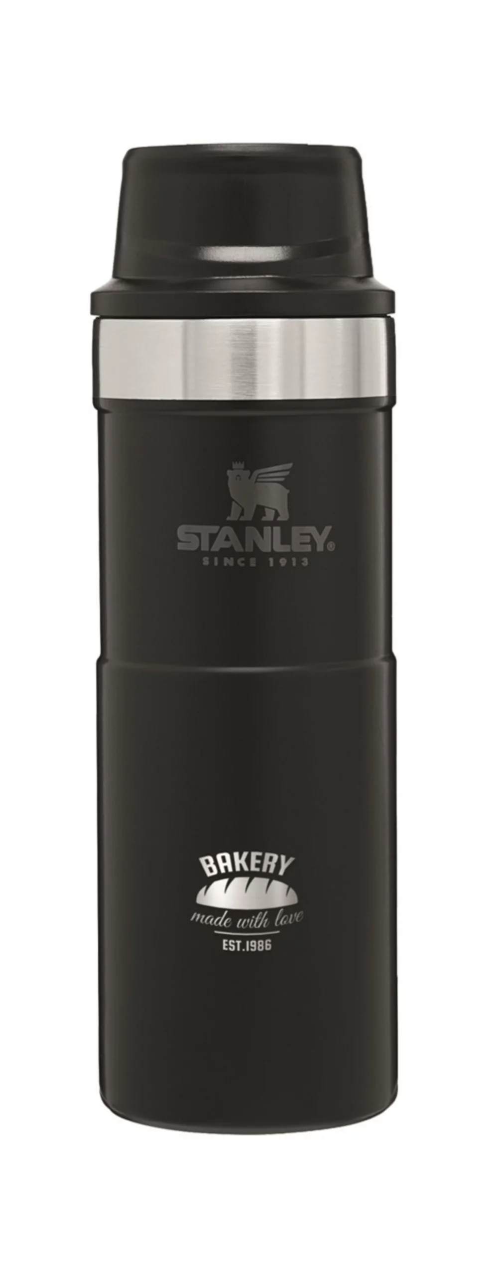 Mug de voyage Stanley® Classic Trigger-Action 16 oz noir mat - Gravé
