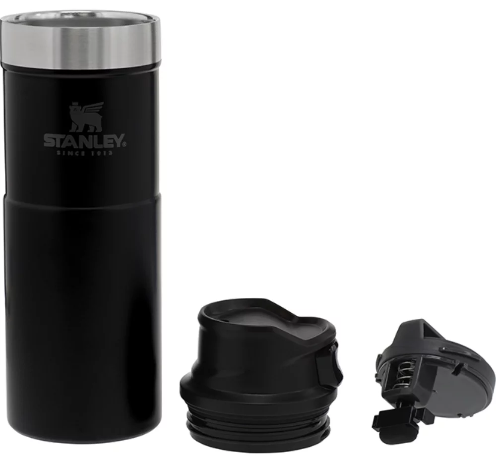 Mug de voyage Stanley® Classic Trigger-Action 16 oz noir mat - Gravé