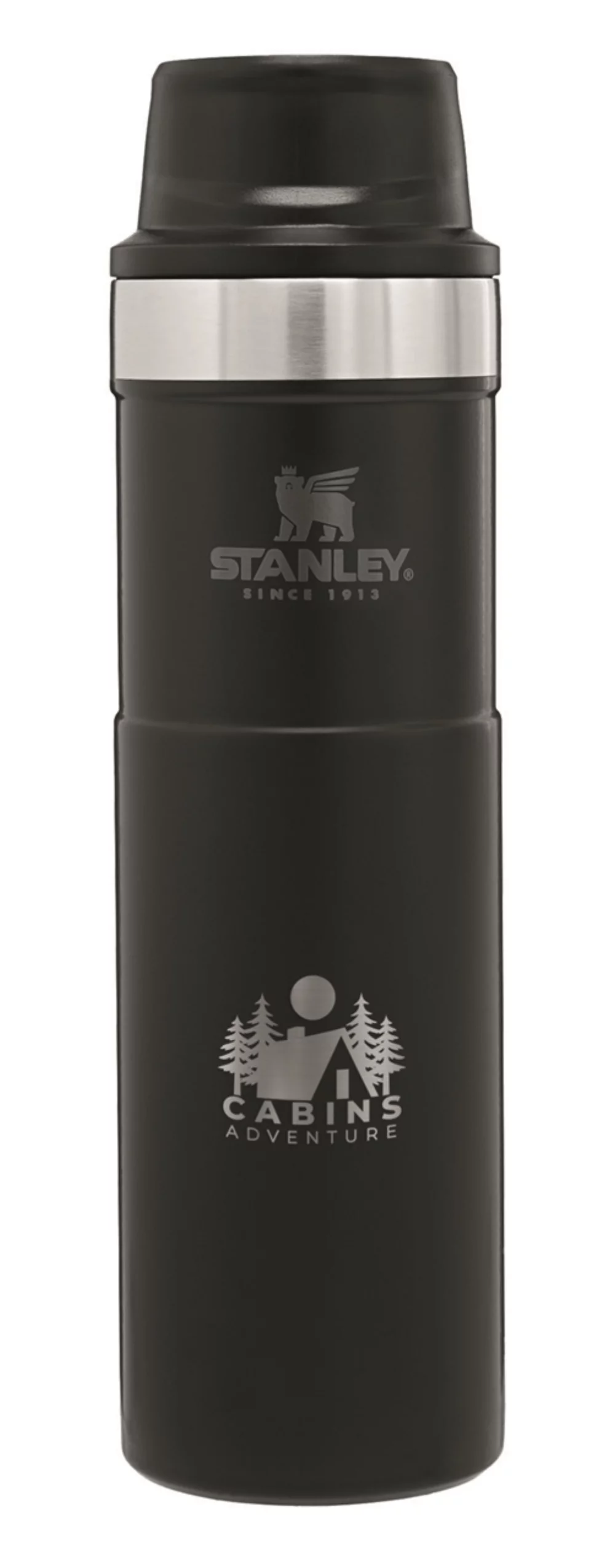 Mug de voyage Stanley® Classic Trigger-Action 20 oz noir mat - Gravure