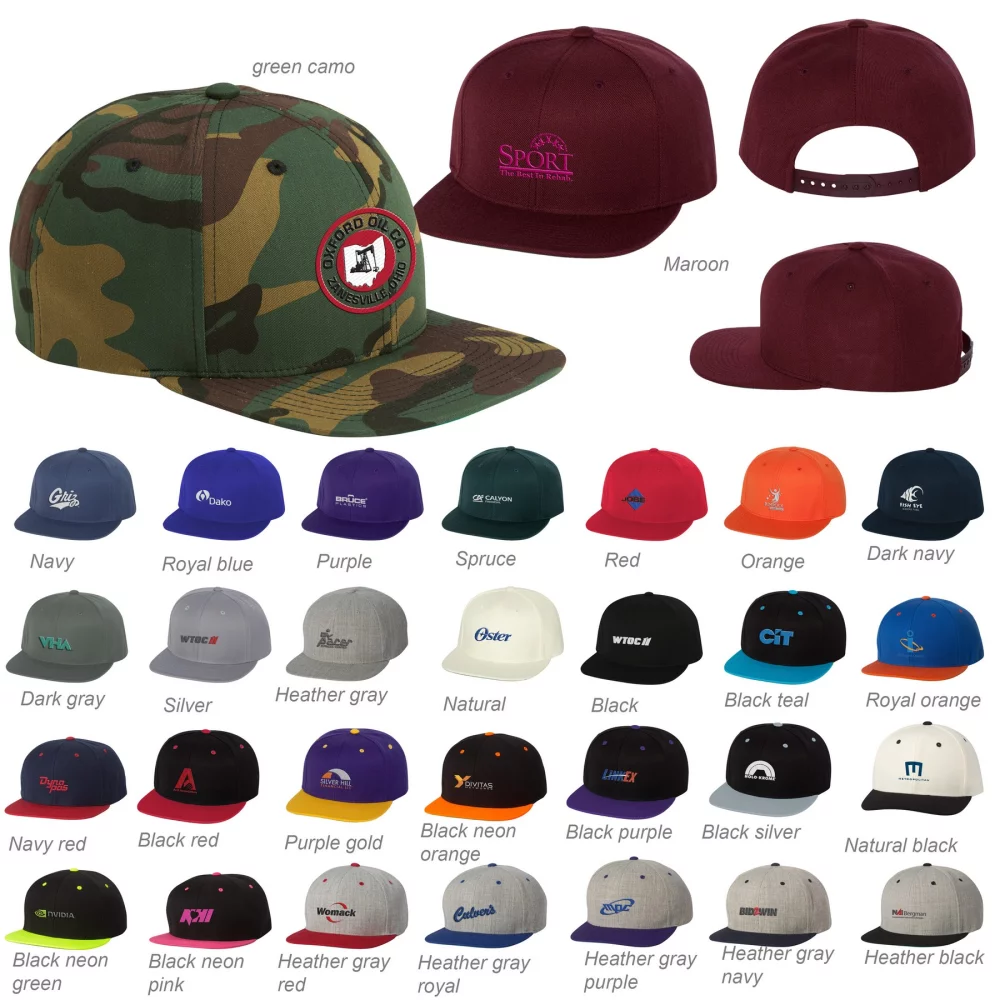 Casquette snapback à visière plate classique Yupoong