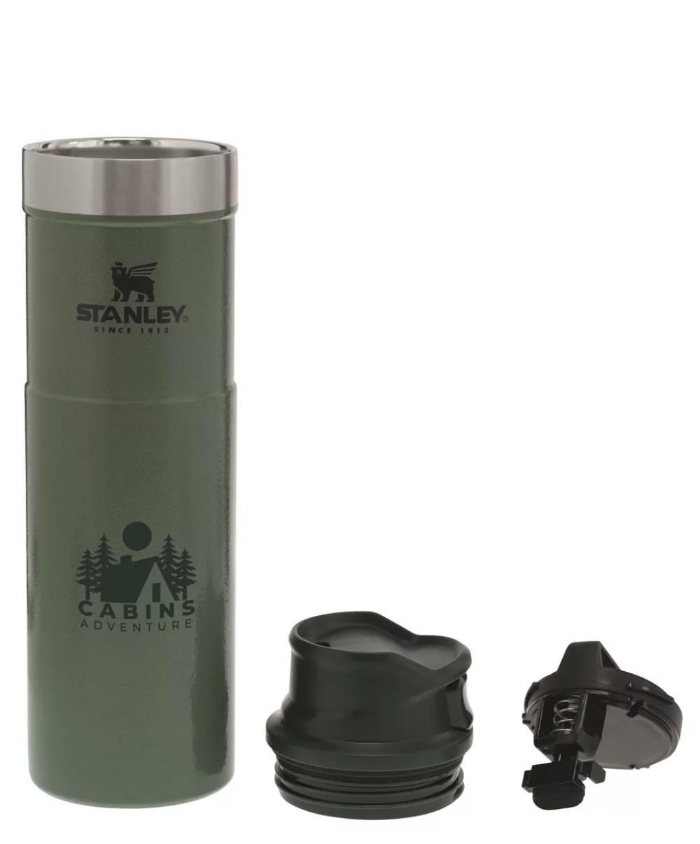 Mug de voyage Stanley® Classic Trigger-Action 20 oz vert martelé - Gravure