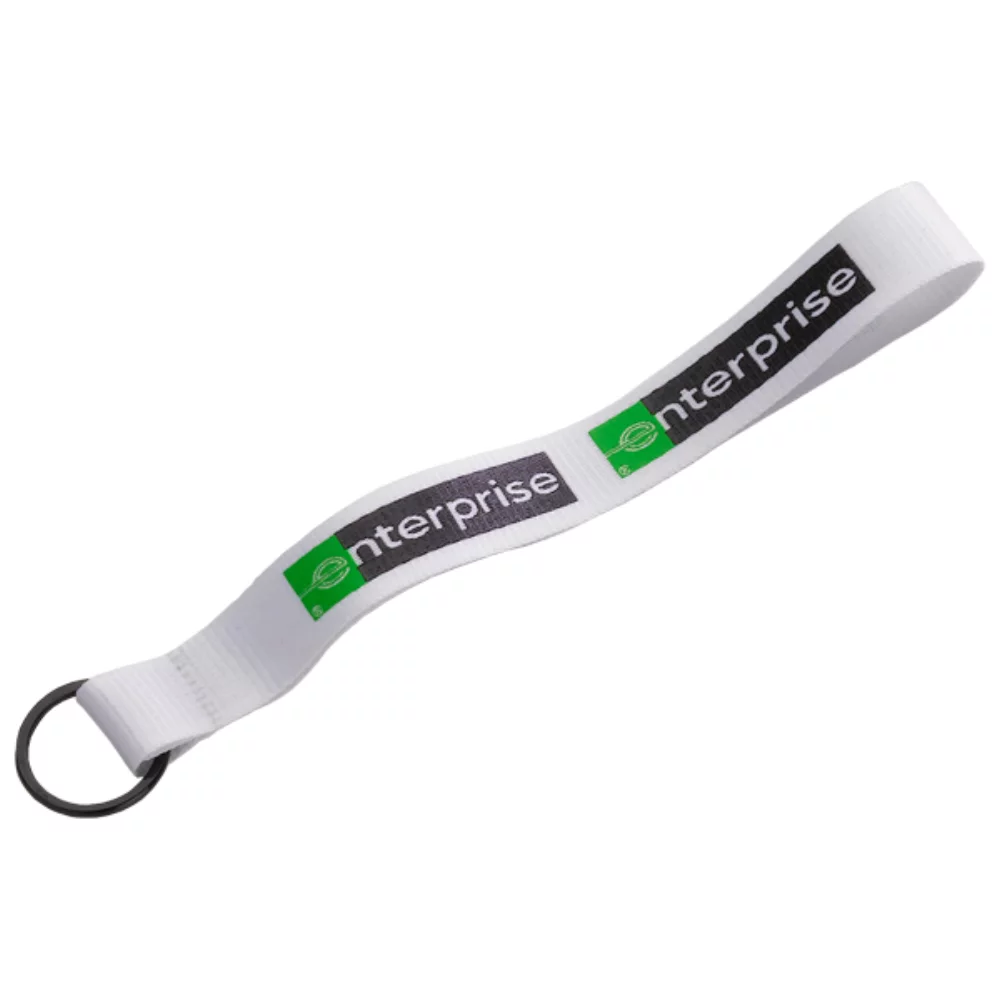 Porte-clés en polyester cousu de 3/4" avec anneau fendu en métal.