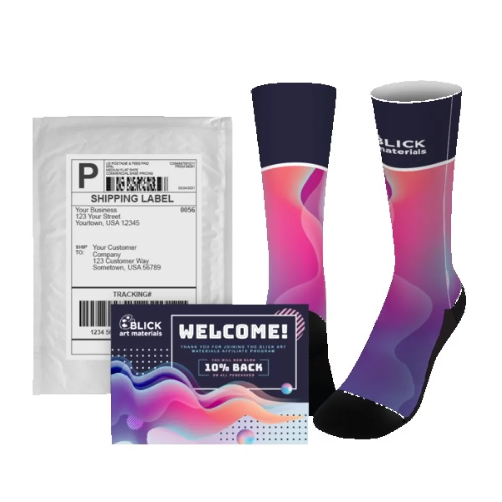 Kit d'envoi de chaussettes de 19" sublimées par teinture (paire)