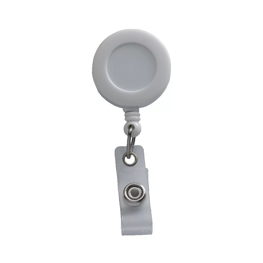 Retractable Round Badge Reel w/Belt Clip