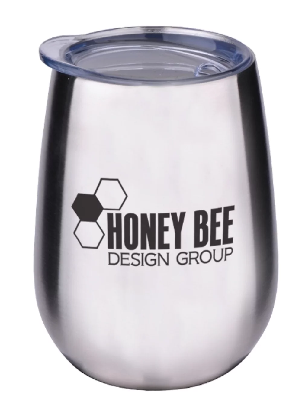 Gobelet en acier inoxydable Nassau de 10 oz avec couvercle transparent finition en acier inoxydable