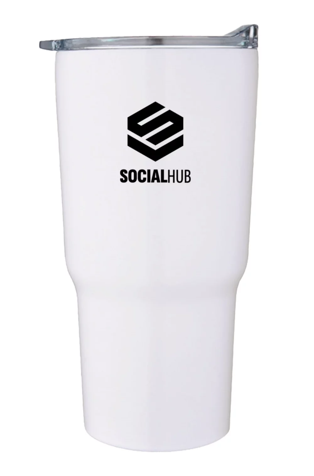 Tasse en acier inoxydable double paroi Minto 20 oz avec couvercle à pression, blanc