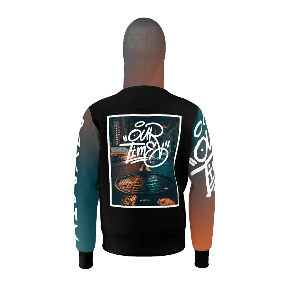 Sweat à capuche unisexe importé INDIGO Dye-Sublimated