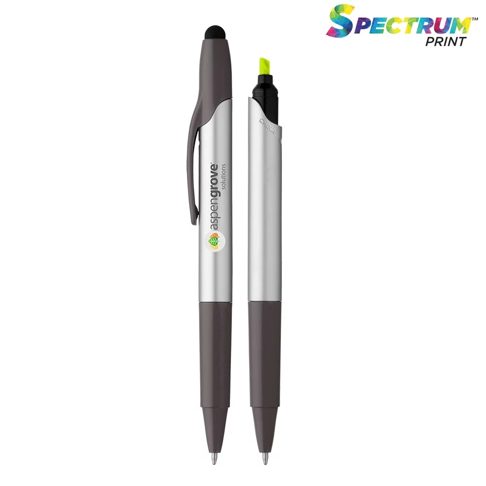 Stylo à bille avec surligneur et stylet Trinity II
