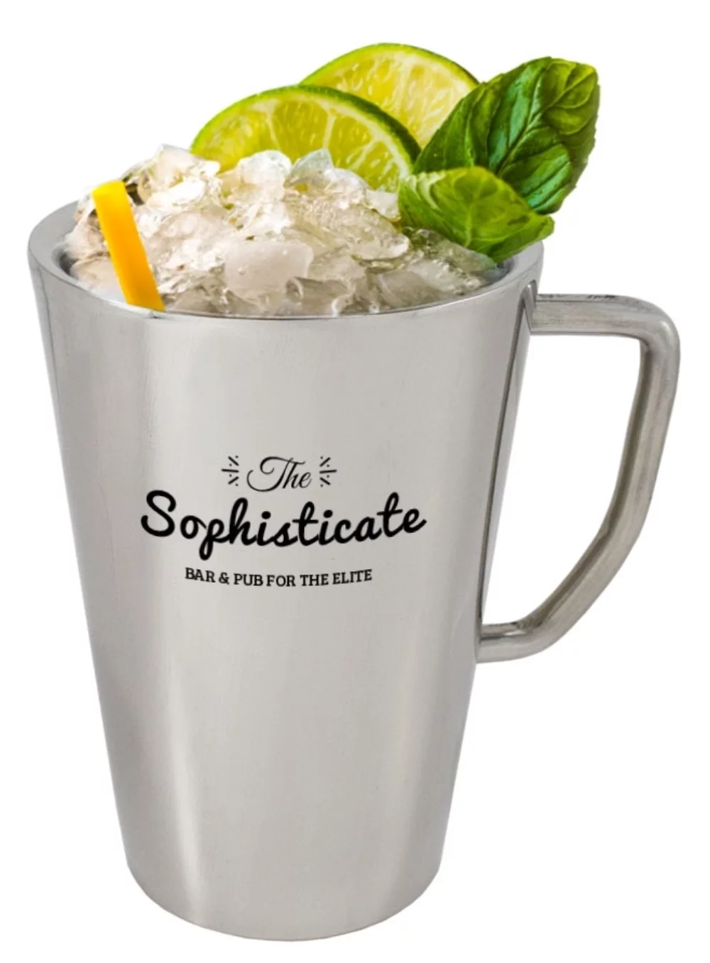 Mug conique Spirit 12 oz en acier inoxydable mat à double paroi dans une boîte cadeau