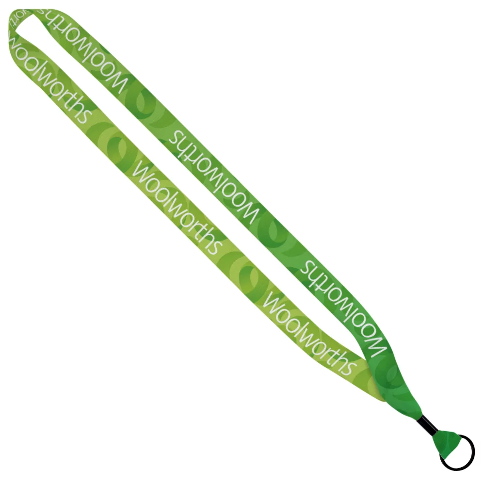 3/4" Recycled PET Dye-Sublimated Lanyard w/ Metal Crimp & Metal Split-Ring
