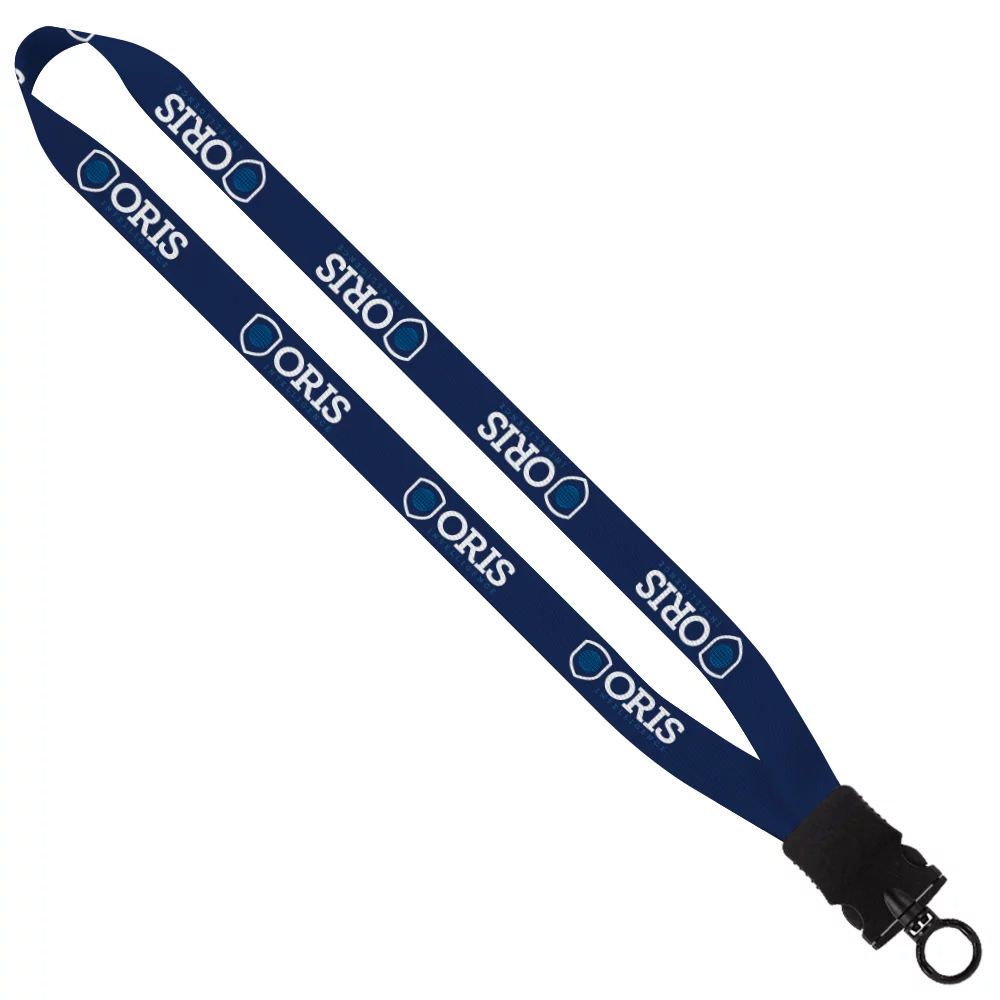 3/4" RPET Dye-Sublimated Waffle Weave Lanyard w/ Plastic Snap-Buckle Release & O-Ring