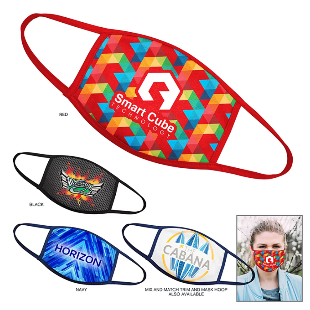 Masque facial protecteur en coton 100% entièrement sublimé de valeur plus E à E.