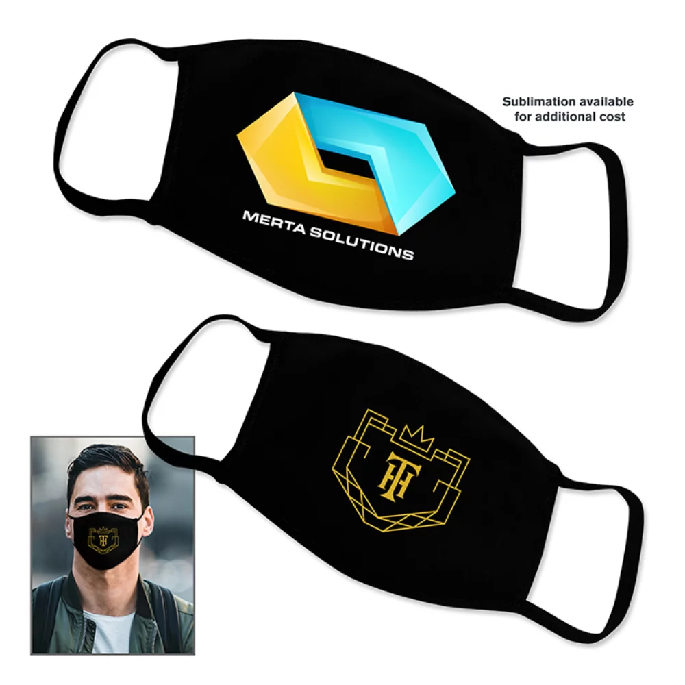 Masque facial de protection en coton 100% beurré noir