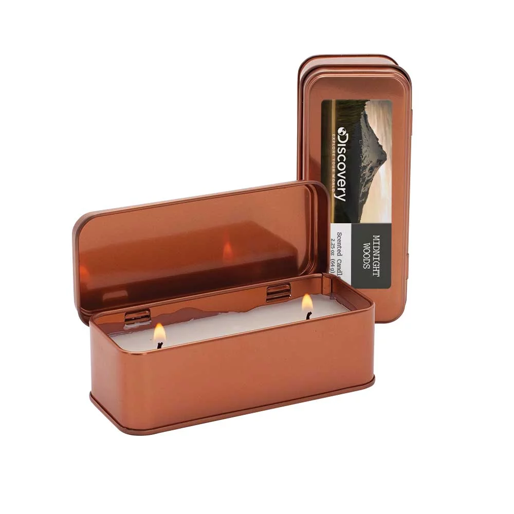 Bougie rectangulaire en cuivre parfumée de 5 oz personnalisée