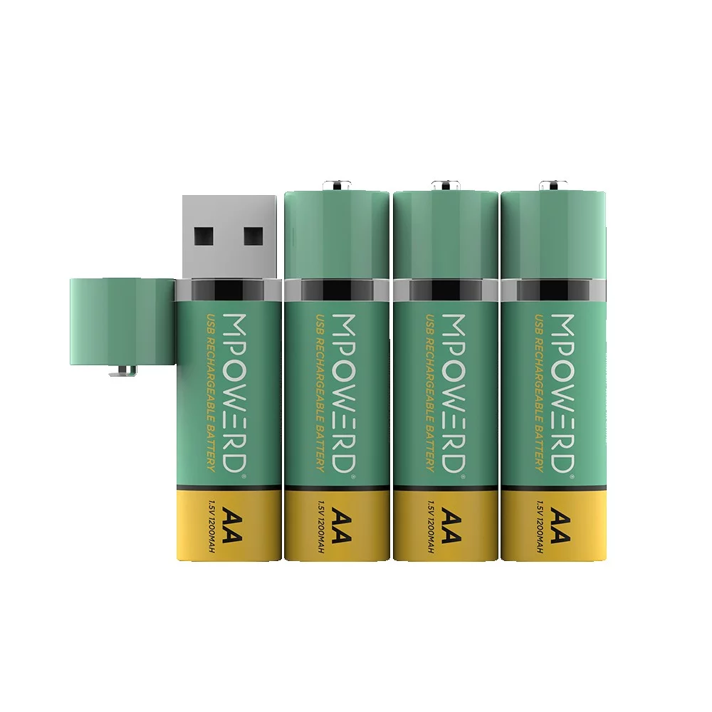 Pack de 4 piles rechargeables USB MPOWERD