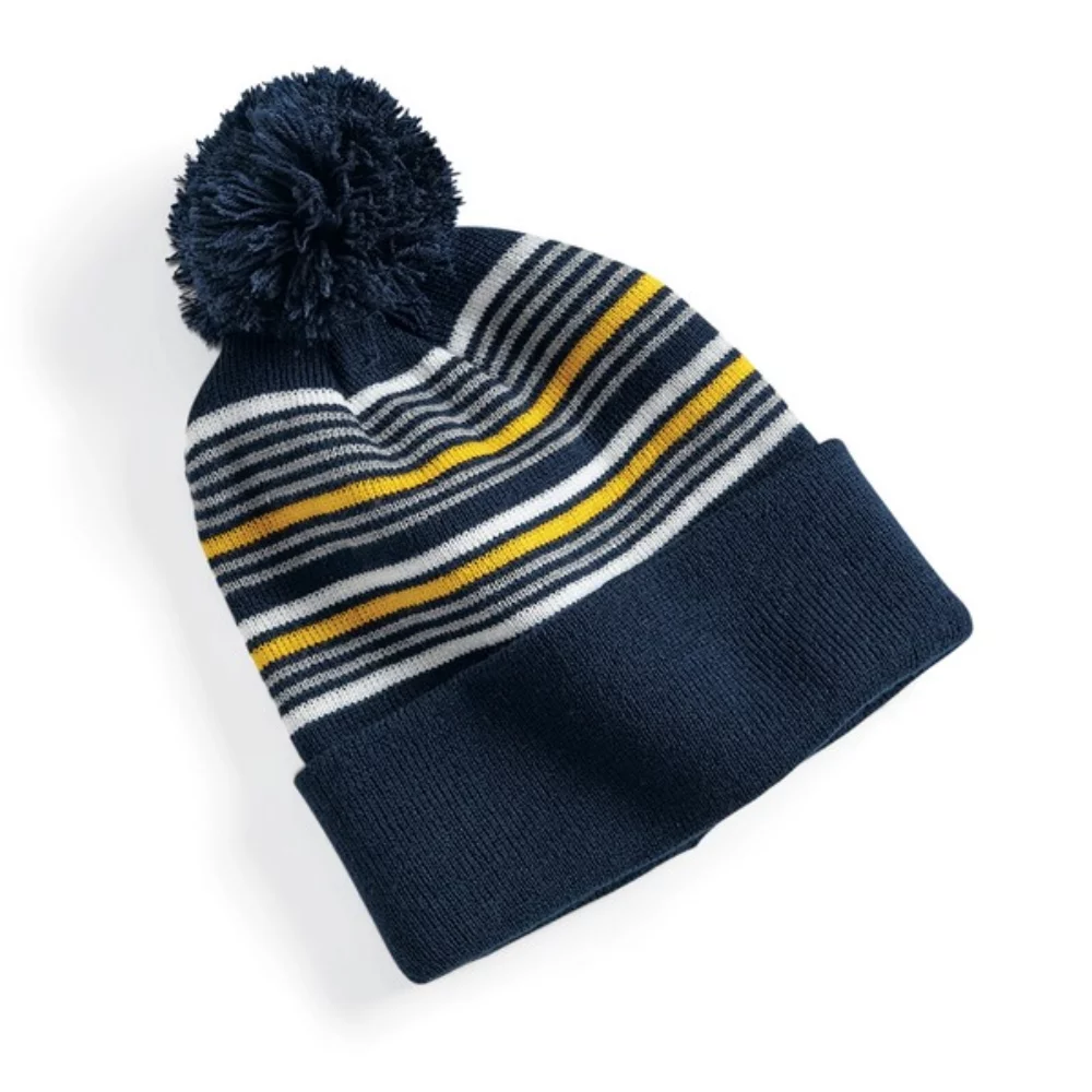 Bonnet tricoté à pompon rayé Sportsman SP60 de 12 pouces