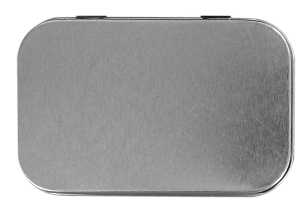Large Rectangular Hinged Metal Tin w/Mints