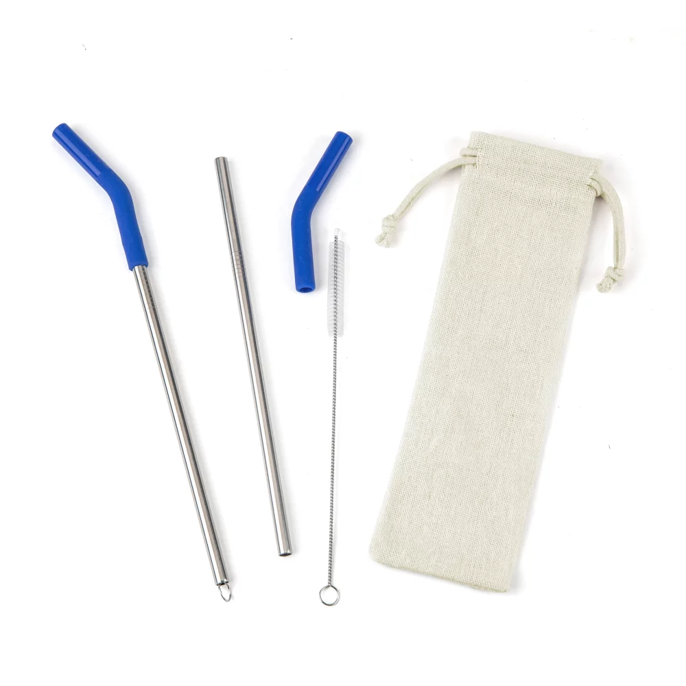 Reusable Stainless Steel Two Straw Set