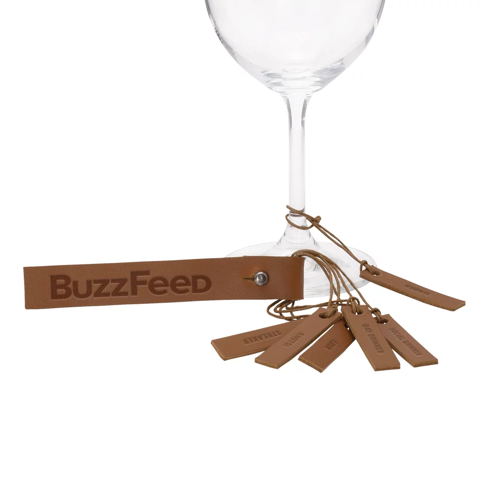 Marque-verres en cuir de barrique (ensemble de 6)