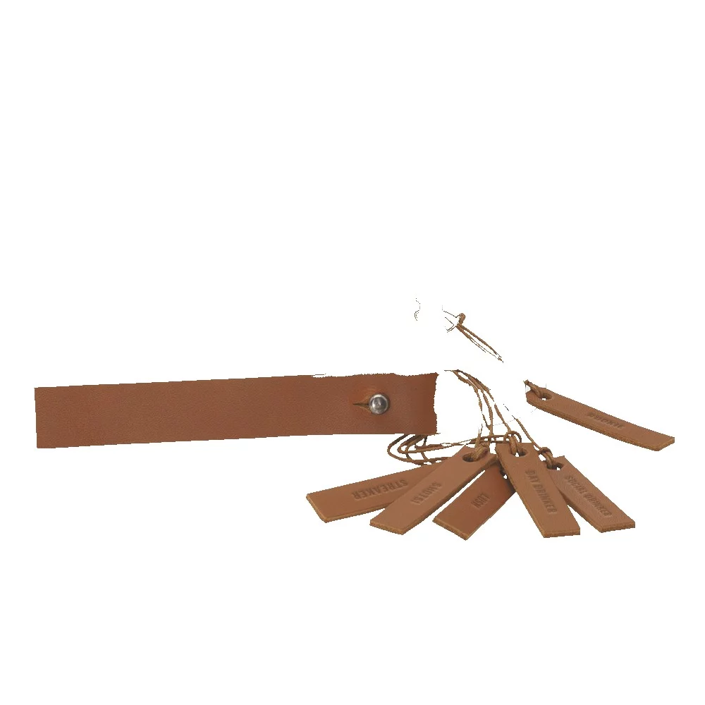 Marque-verres en cuir de barrique (ensemble de 6)