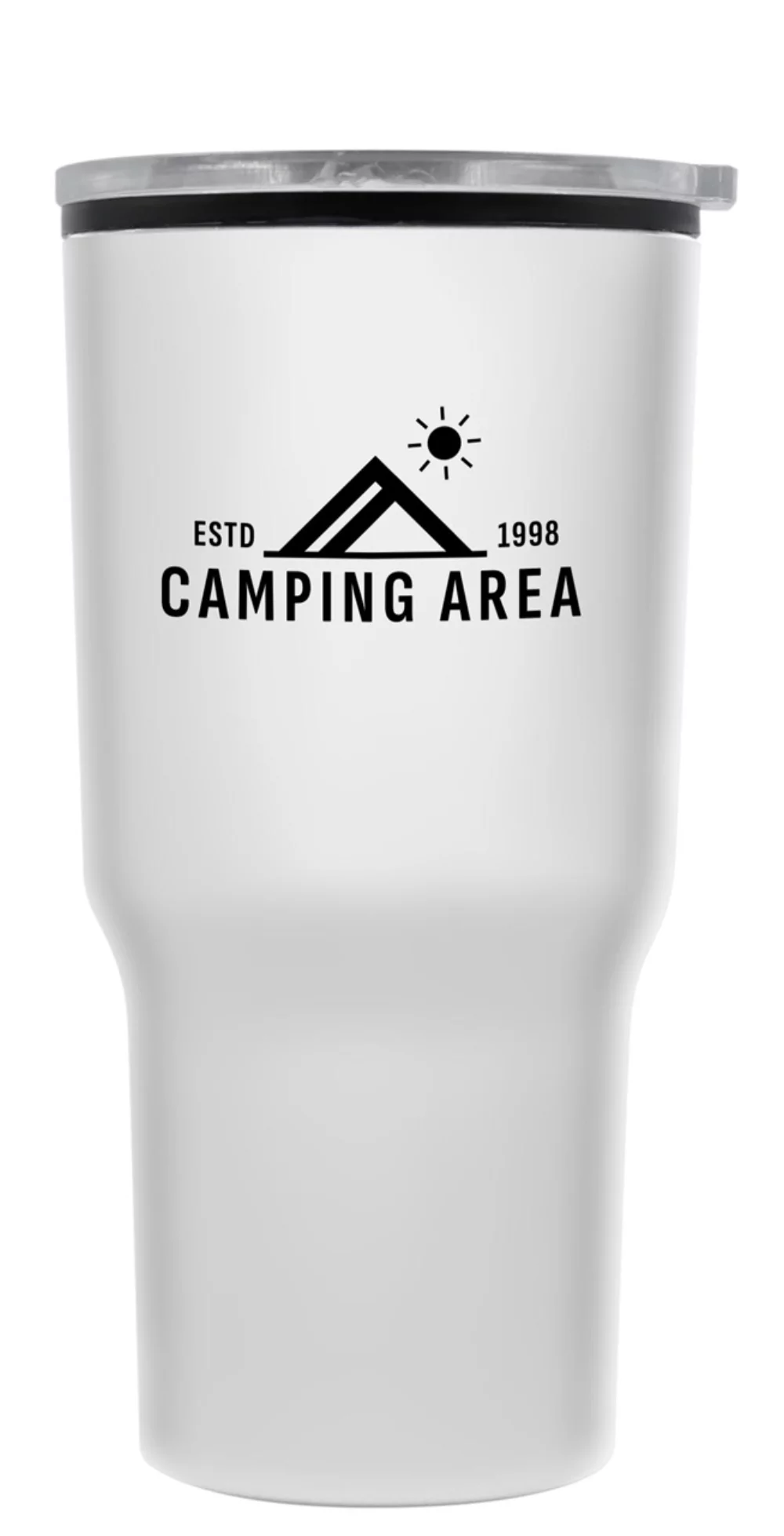 Dalton 20oz insulated plastic tumbler with push on lid White/Black