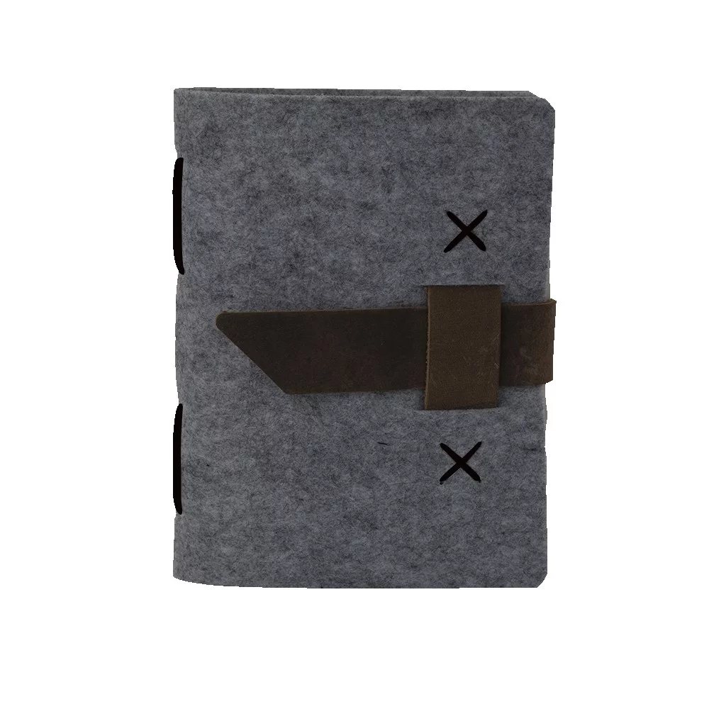 HARLEQUIN Felt Journal w/Leather Accents