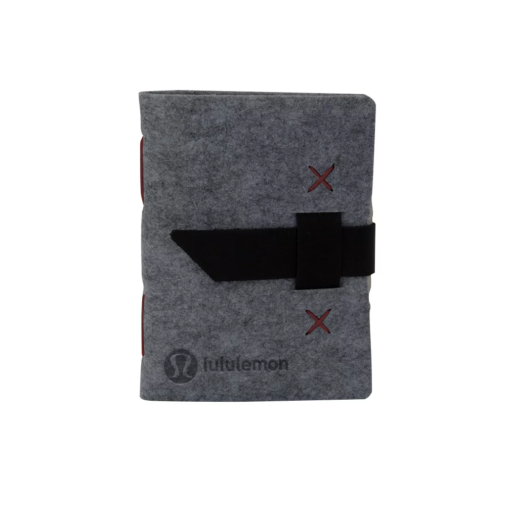 HARLEQUIN Felt Journal w/Leather Accents