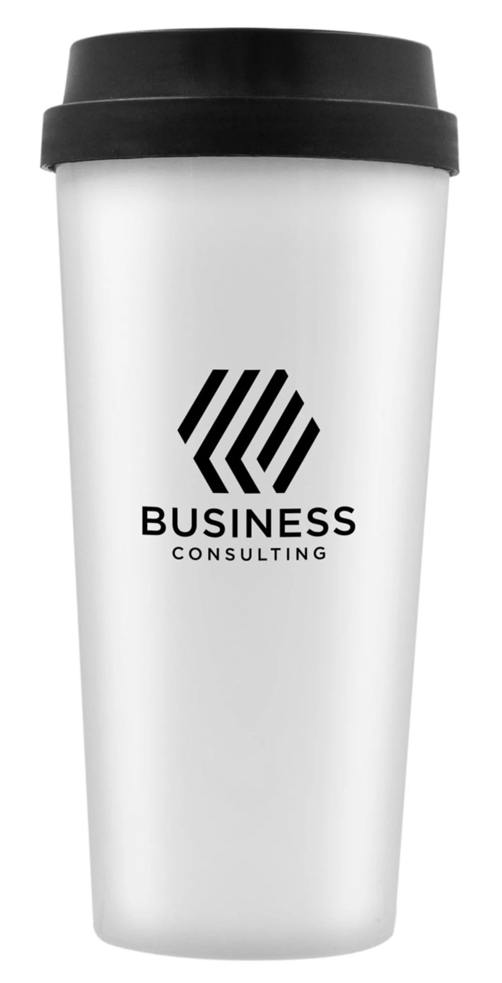 Bishop 17oz insulated plastic tumbler with lid White/Black