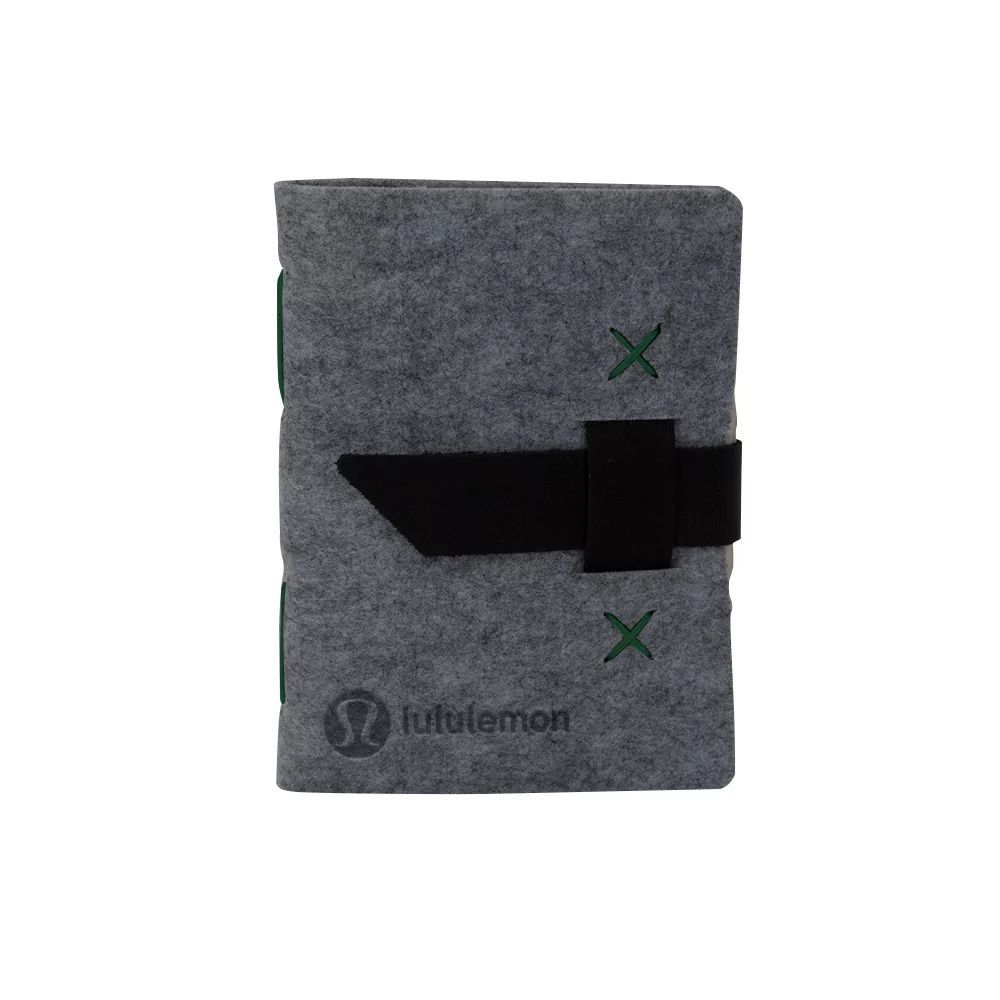 HARLEQUIN Felt Journal w/Leather Accents