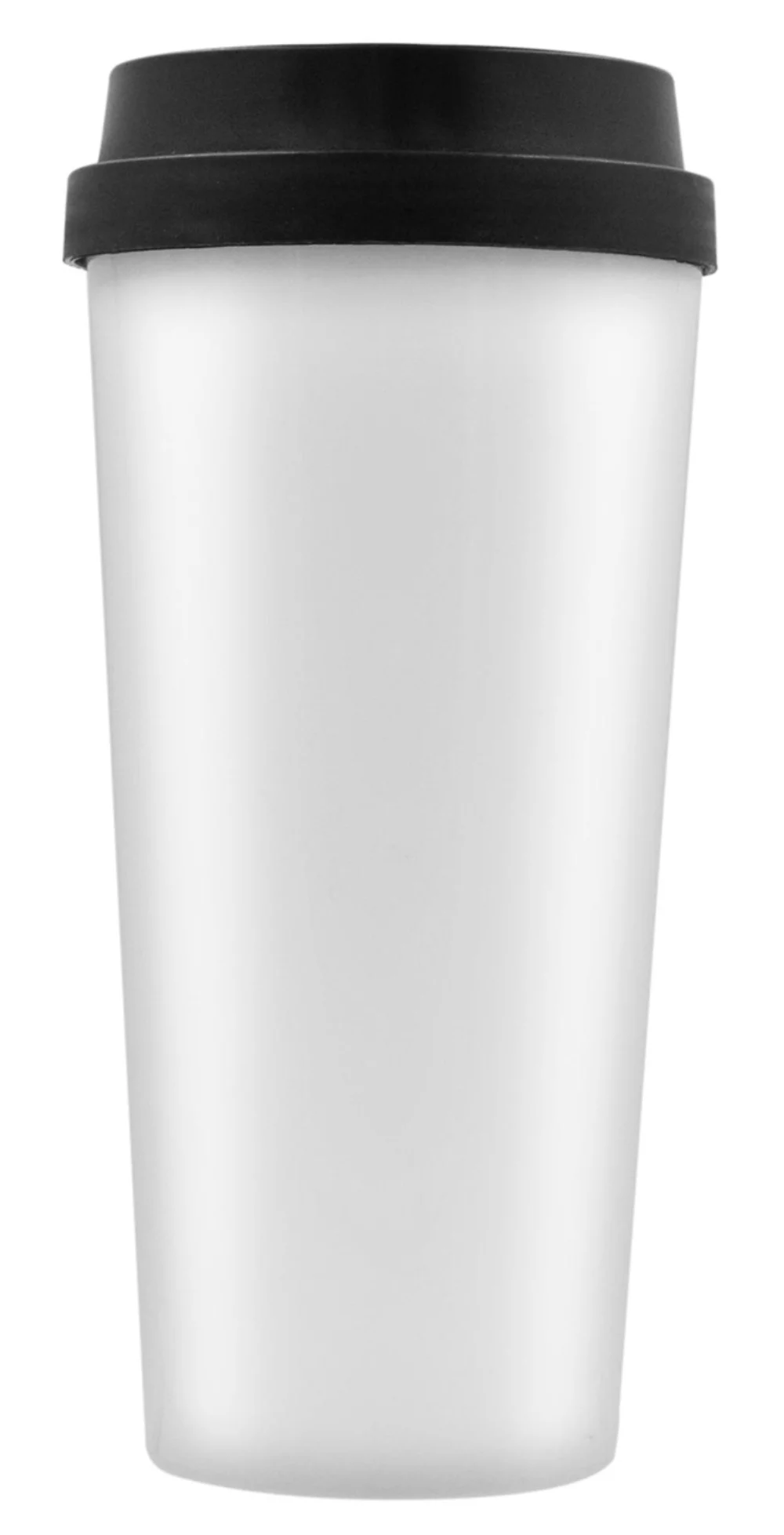 Gobelet isolé en plastique Bishop de 17 oz avec couvercle Blanc/Noir