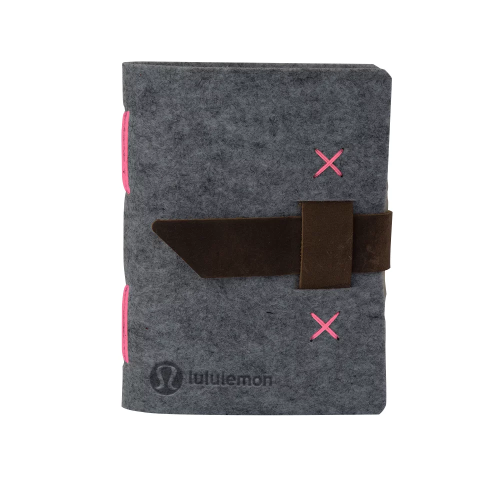 HARLEQUIN Felt Journal w/Leather Accents