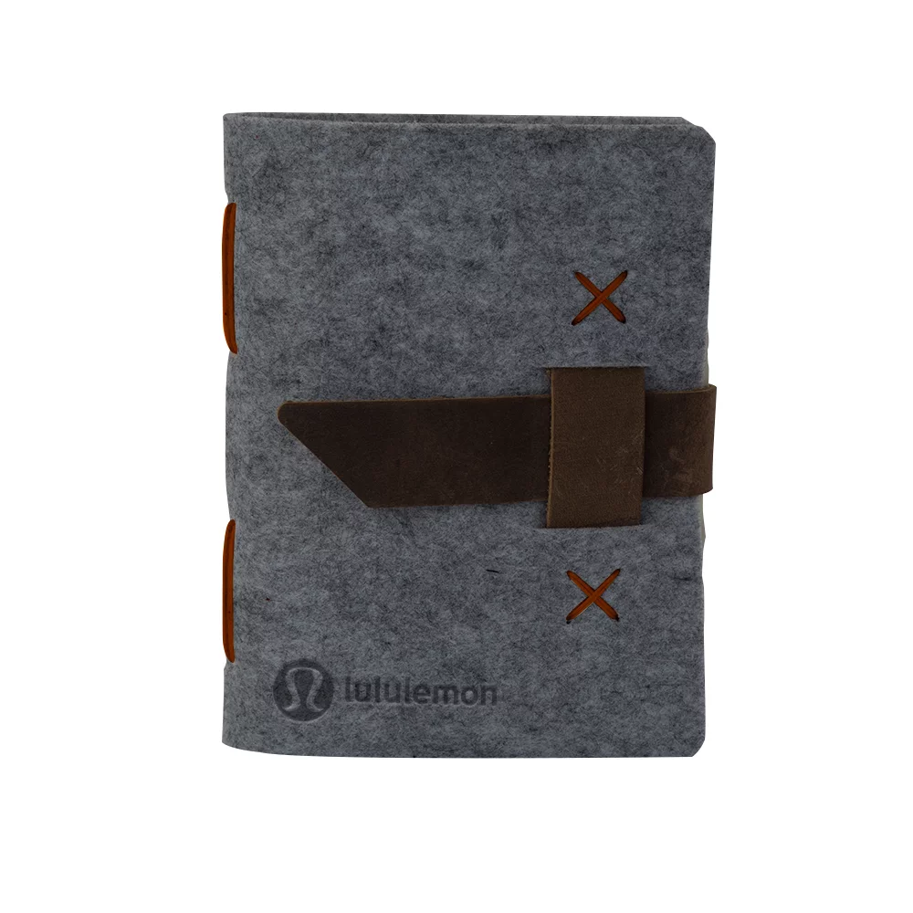 HARLEQUIN Felt Journal w/Leather Accents